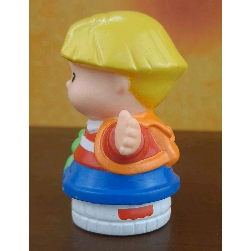 Fisher Price Little People  Eddie with Green Frog Orange‎ Backpack 1997